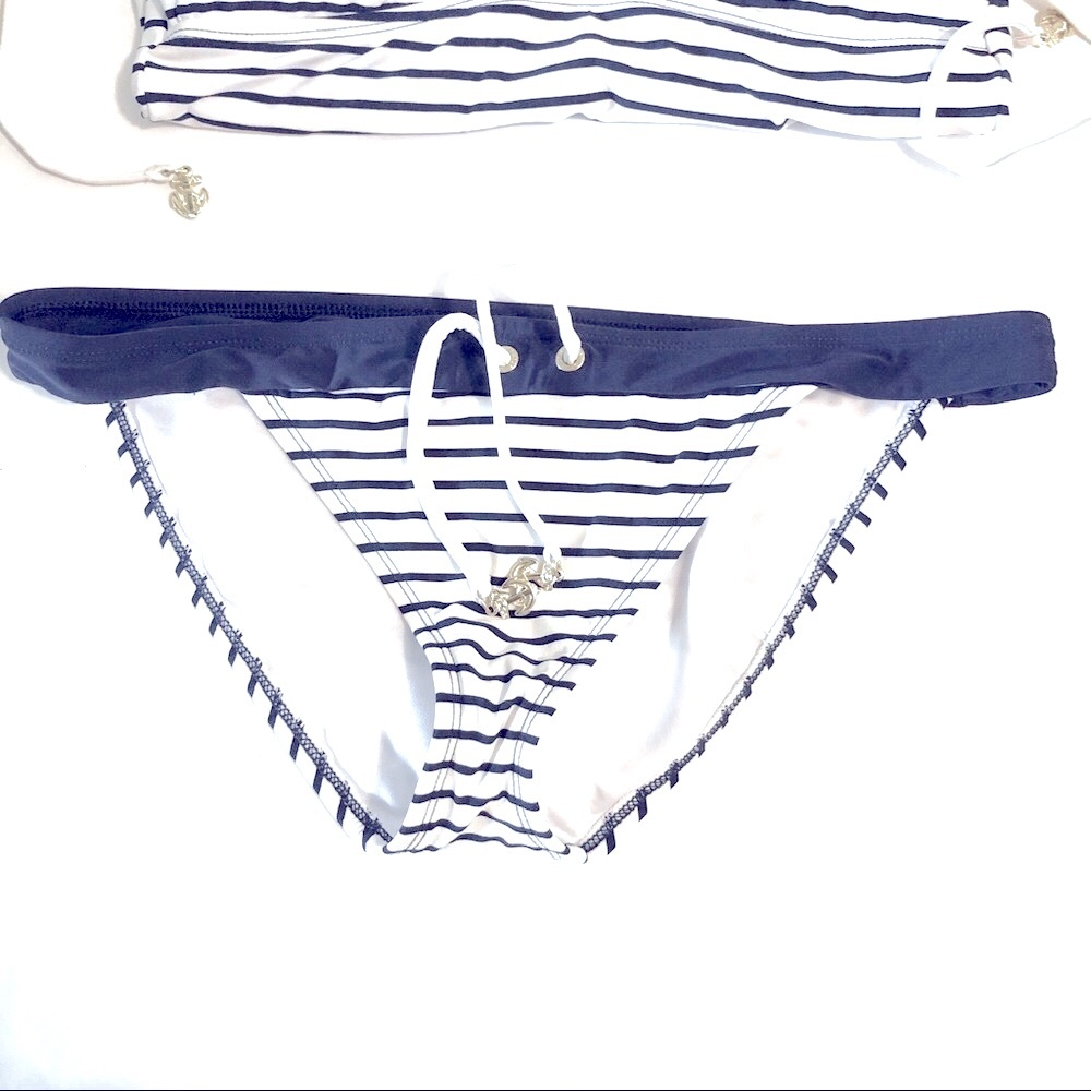SPERRY Tankini Nautical Blue White Bikini Set - Picture 6 of 14